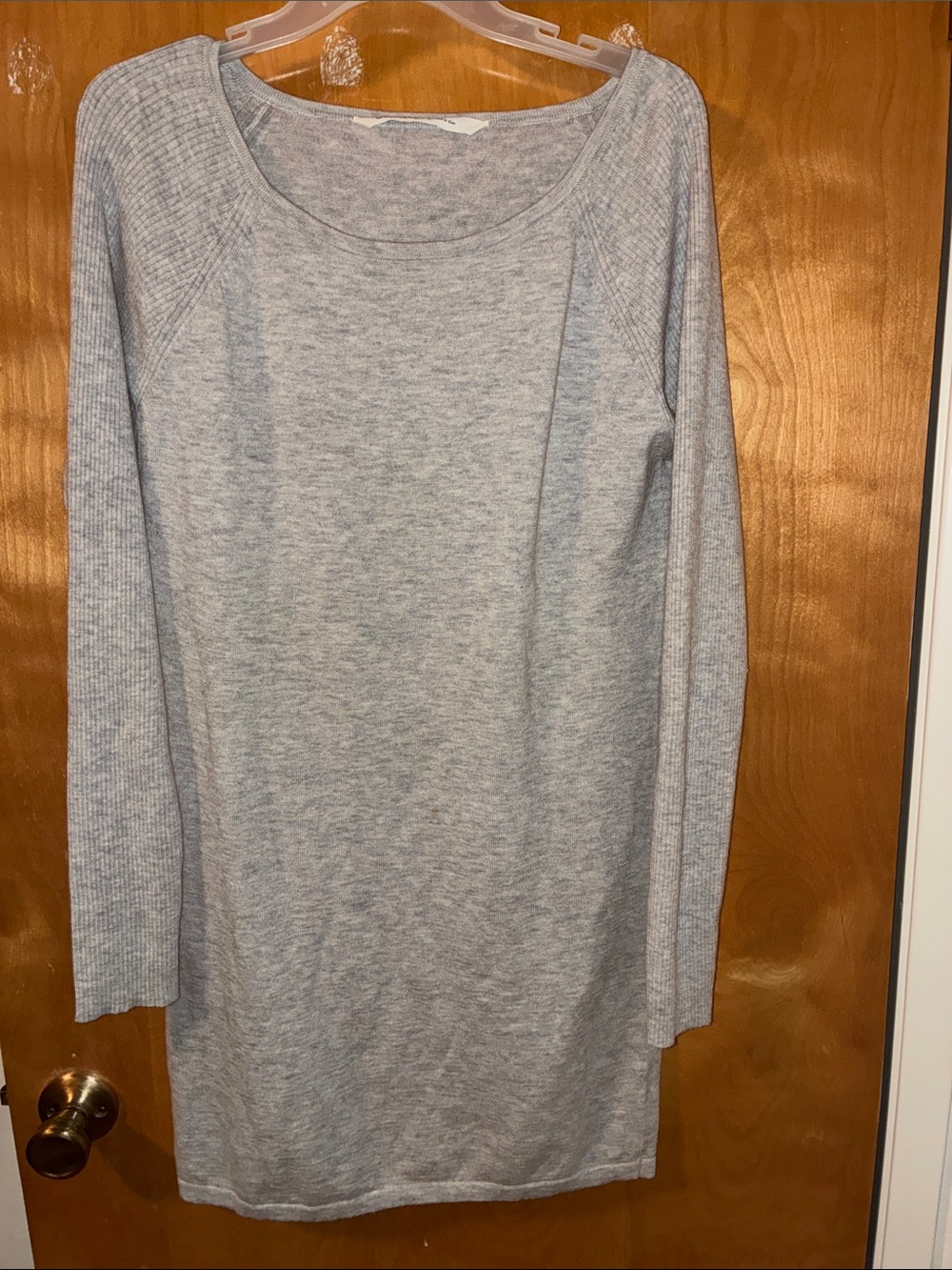 Athleta Light Gray Long Sleeve Knit Dress Sz S